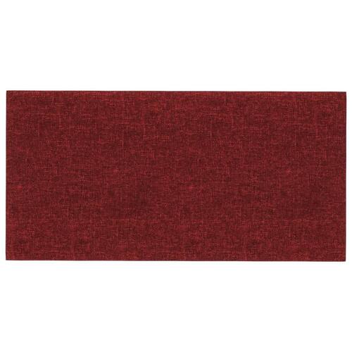 Vægpaneler 12 stk. 30x15 cm 0,54 m² stof vinrød