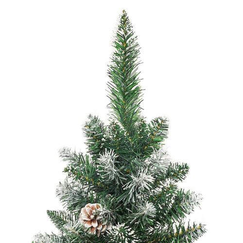 Kunstigt smalt juletræ med juletræsfod 180 cm PVC
