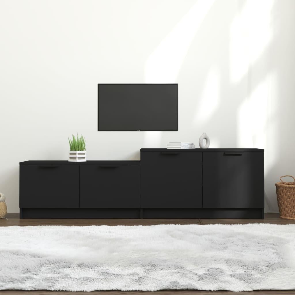 Tv-bord 158,5x36x45 cm konstrueret træ sort