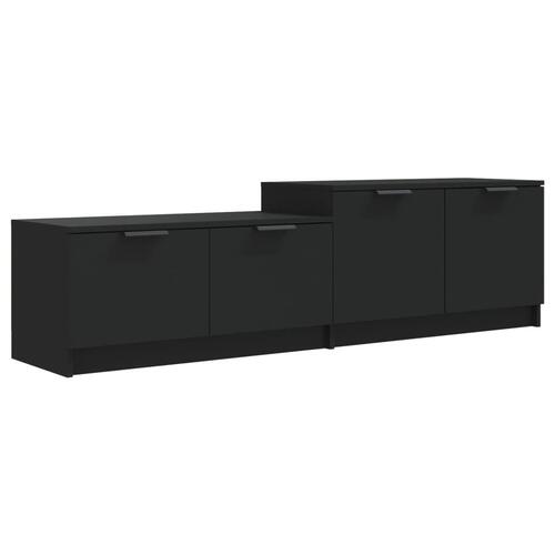 Tv-bord 158,5x36x45 cm konstrueret træ sort