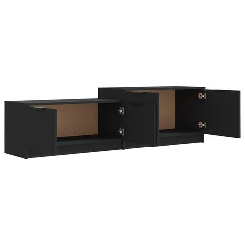 Tv-bord 158,5x36x45 cm konstrueret træ sort