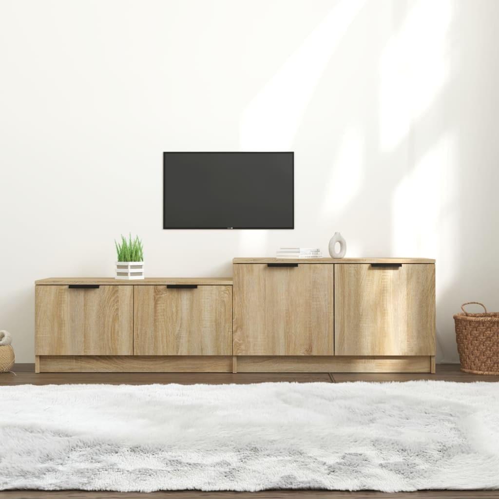 Tv-bord 158,5x36x45 cm konstrueret træ sonoma-eg