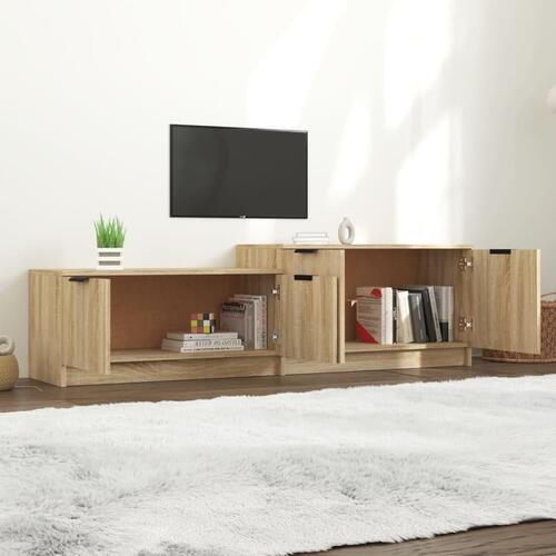 Tv-bord 158,5x36x45 cm konstrueret træ sonoma-eg