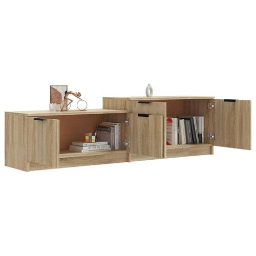 Tv-bord 158,5x36x45 cm konstrueret træ sonoma-eg