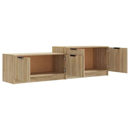 Tv-bord 158,5x36x45 cm konstrueret træ sonoma-eg