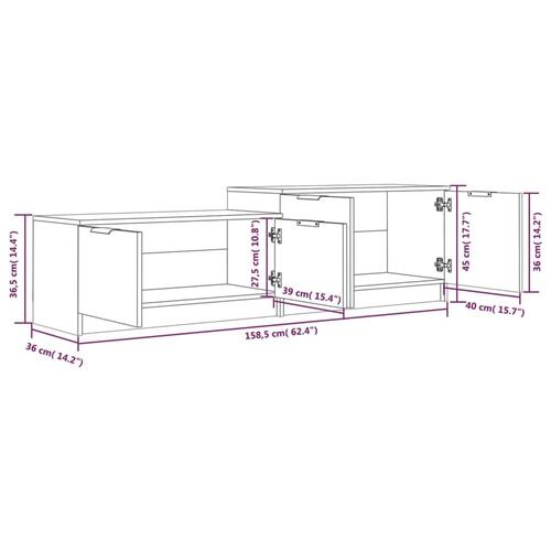 Tv-bord 158,5x36x45 cm konstrueret træ sonoma-eg