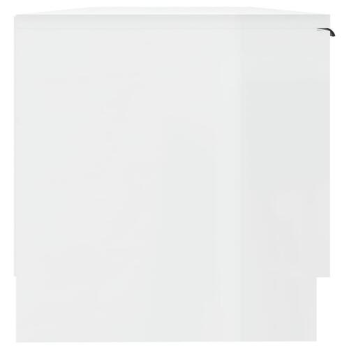 Tv-bord 102x35x36,5 cm konstrueret træ hvid højglans