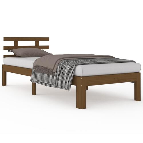 Sengeramme 100x200 cm massivt fyrretræ gyldenbrun