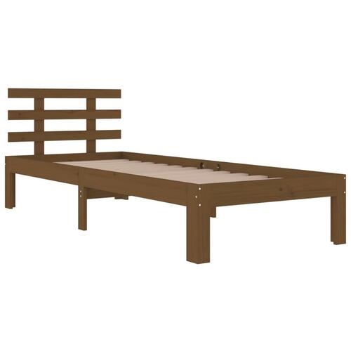 Sengeramme 100x200 cm massivt fyrretræ gyldenbrun