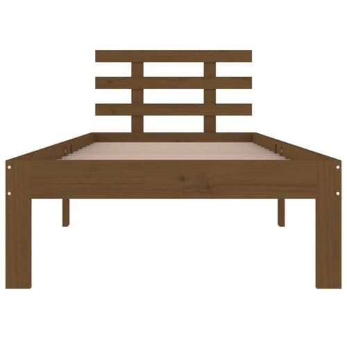 Sengeramme 100x200 cm massivt fyrretræ gyldenbrun