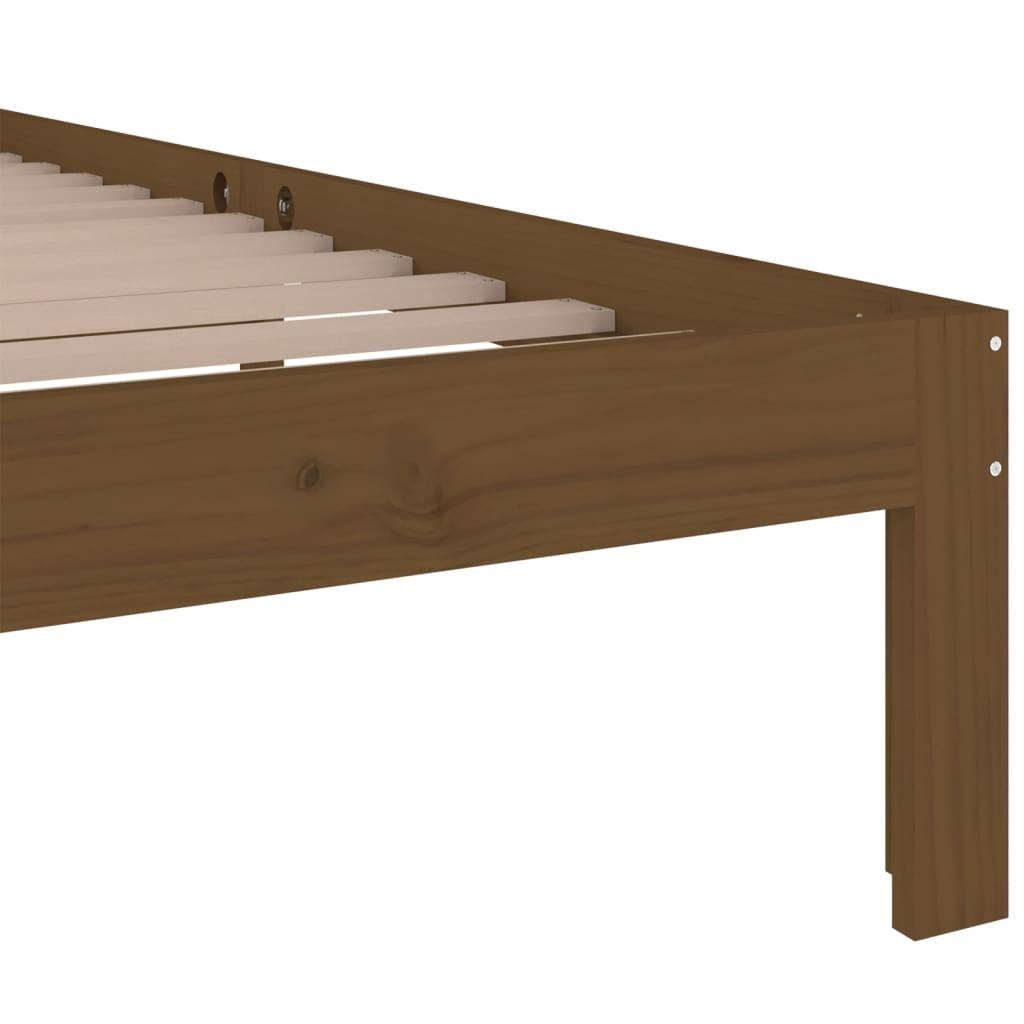 Sengeramme 100x200 cm massivt fyrretræ gyldenbrun