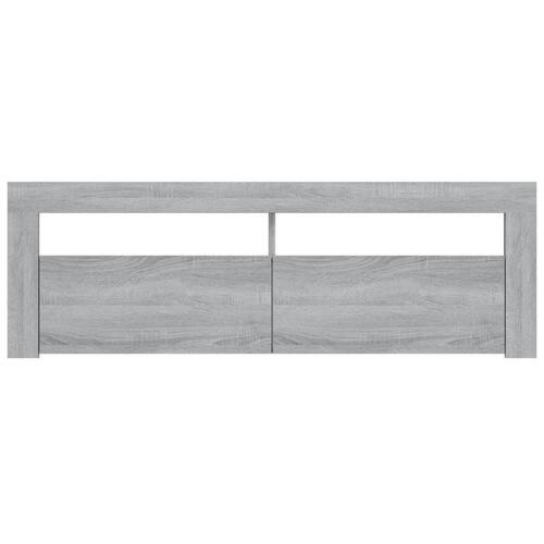 Tv-bord med LED-lys 120x35x40 cm grå sonoma-eg