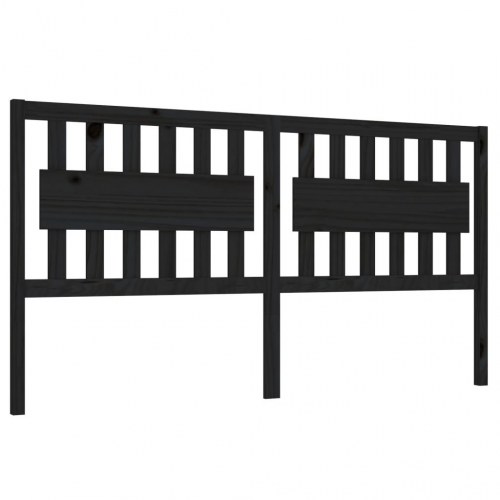 Sengegærde 125,5x4x100 cm massivt fyrretræ sort