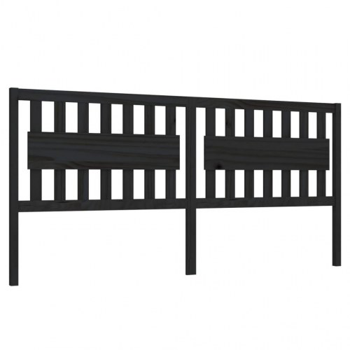Sengegærde 205,5x4x100 cm massivt fyrretræ sort