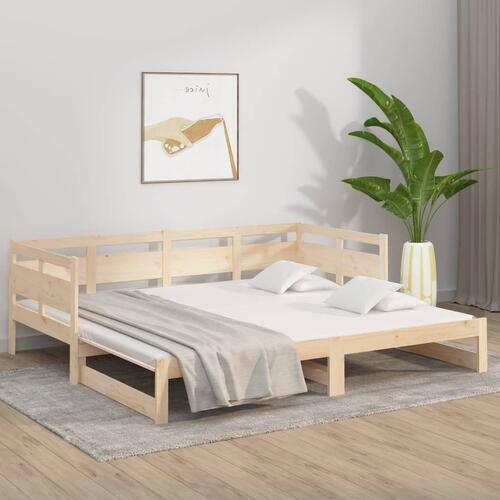 Daybed med udtræk 2x(90x190) cm massivt fyrretræ
