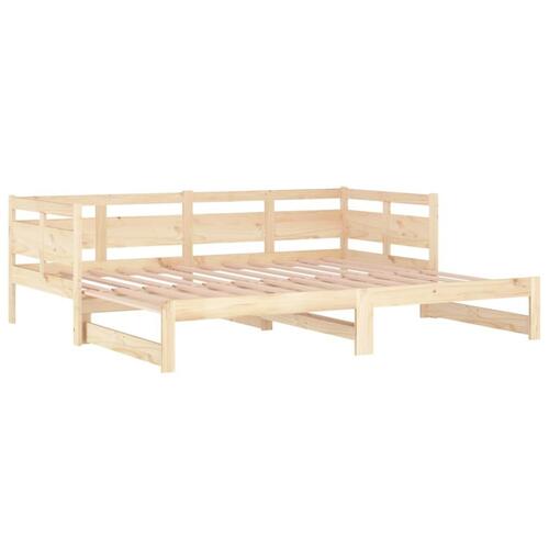 Daybed med udtræk 2x(90x190) cm massivt fyrretræ