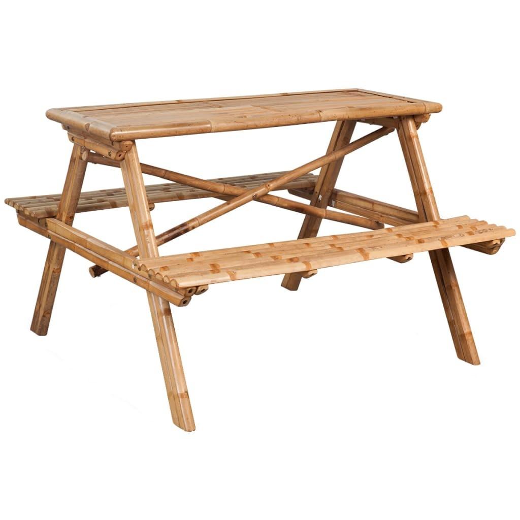 Picnicbord 115x115x81 cm bambus