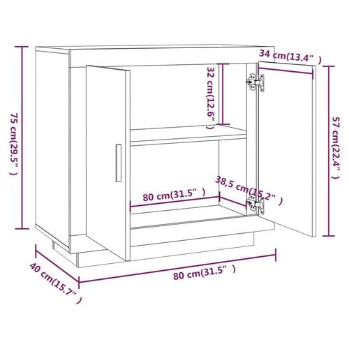 Skænk 80x40x75 cm konstrueret træ betongrå