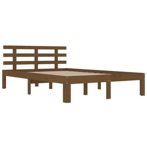Sengeramme 150x200 cm King Size massivt træ gyldenbrun