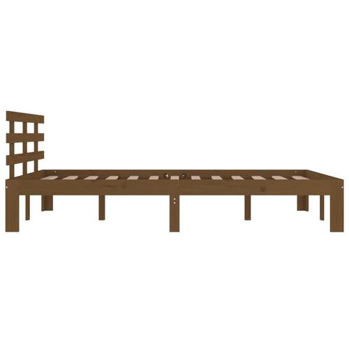 Sengeramme 150x200 cm King Size massivt træ gyldenbrun