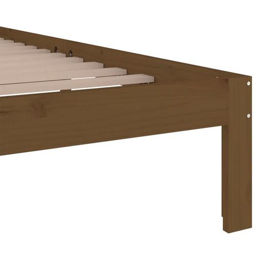 Sengeramme 150x200 cm King Size massivt træ gyldenbrun
