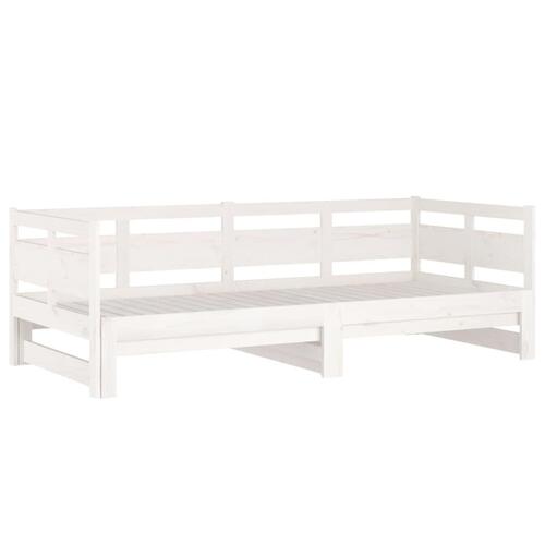 Daybed med udtræk 2x(90x200) cm massivt fyrretræ hvid