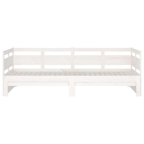 Daybed med udtræk 2x(90x200) cm massivt fyrretræ hvid