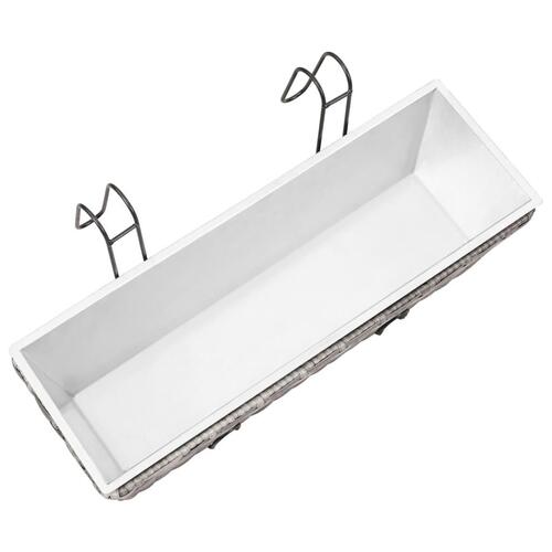 Forhøjede balkonplantekasser 2 stk. 50 cm polyrattan grå