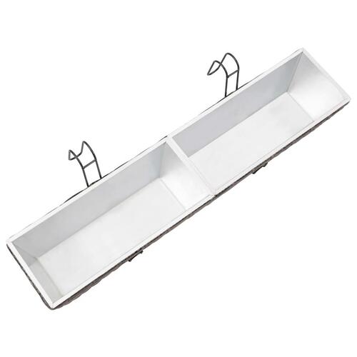 Forhøjede balkonplantekasser 2 stk. 80 cm polyrattan grå