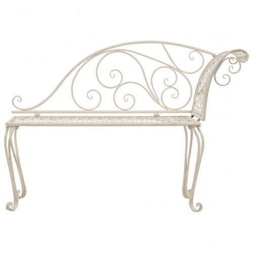 Chaiselong til haven i metal 128 cm - antik hvid