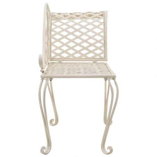 Chaiselong til haven i metal 128 cm - antik hvid