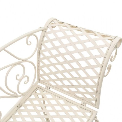 Chaiselong til haven i metal 128 cm - antik hvid