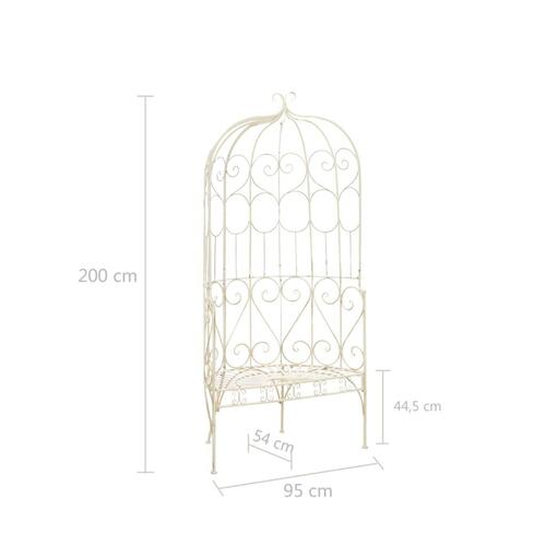Havebænk 95 cm jern antikhvid
