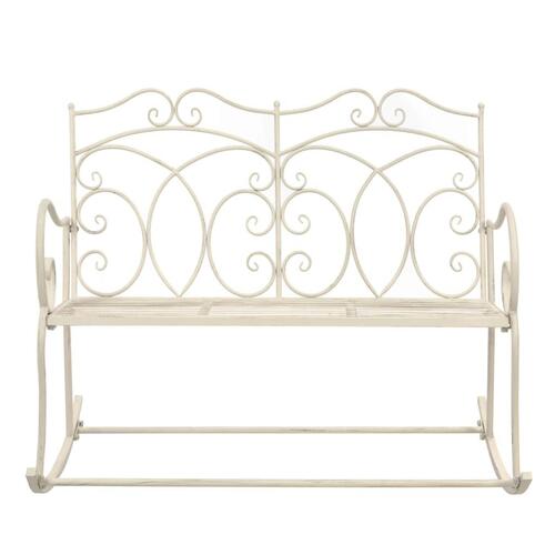 Havebænk 104 cm jern antikhvid