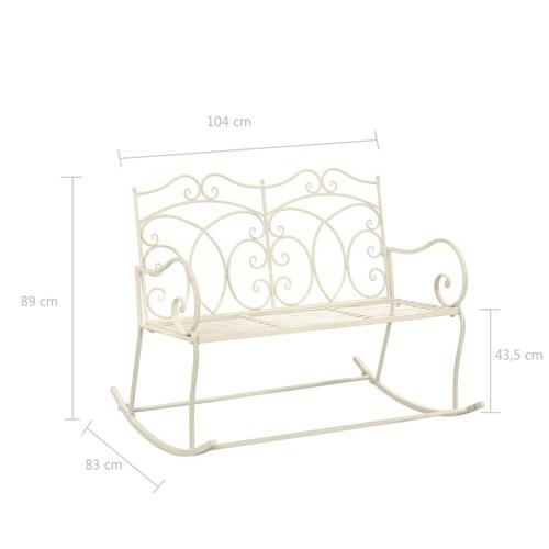 Havebænk 104 cm jern antikhvid