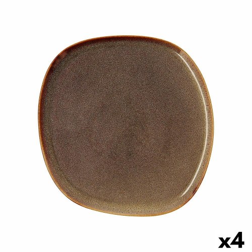 Bidasoa Ikonic middagstallerken brun keramik 26,5 × 25,7 cm - 4 stk.