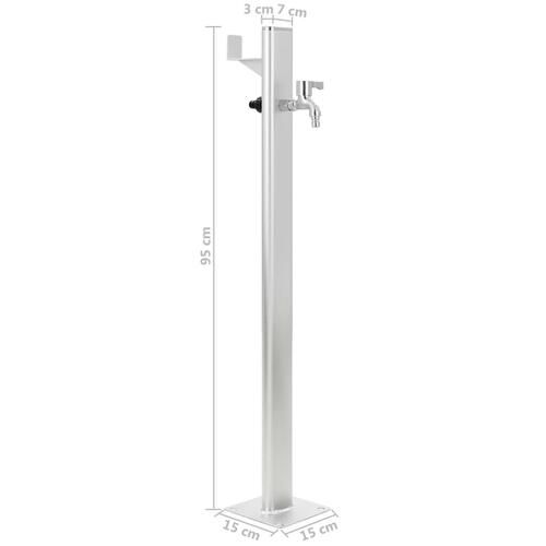 Vandsøjle til haven aluminium 95 cm