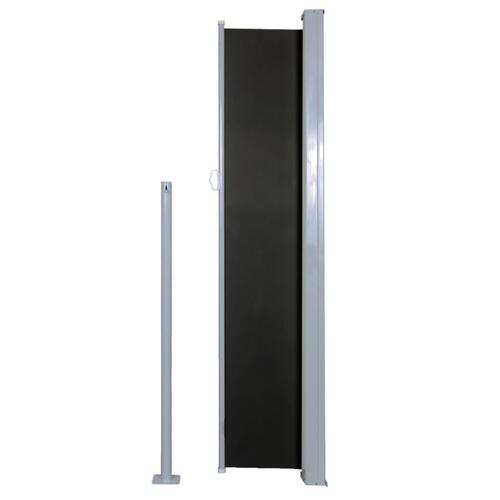 Sammenrullelig sidemarkise 160 x 500 cm sort