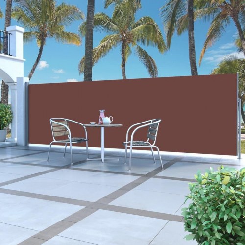 Sammenrullelig sidemarkise 160 × 500 cm - brun