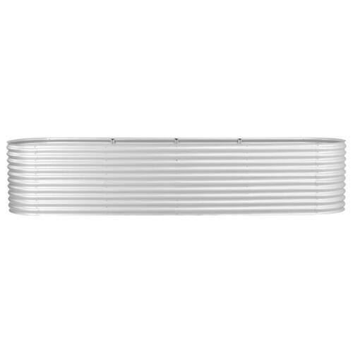 Forhøjet plantekasse 400x80x81 cm galvaniseret stål sølvfarvet
