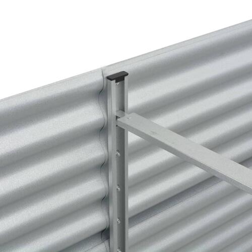 Forhøjet plantekasse 400x80x81 cm galvaniseret stål sølvfarvet