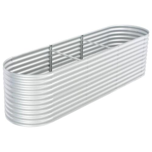 Forhøjet plantekasse 320x80x81 cm galvaniseret stål sølvfarvet