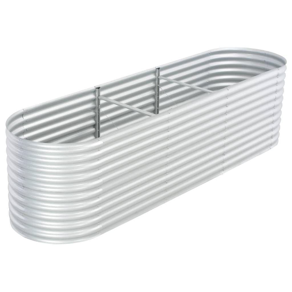 Forhøjet plantekasse 320x80x81 cm galvaniseret stål sølvfarvet