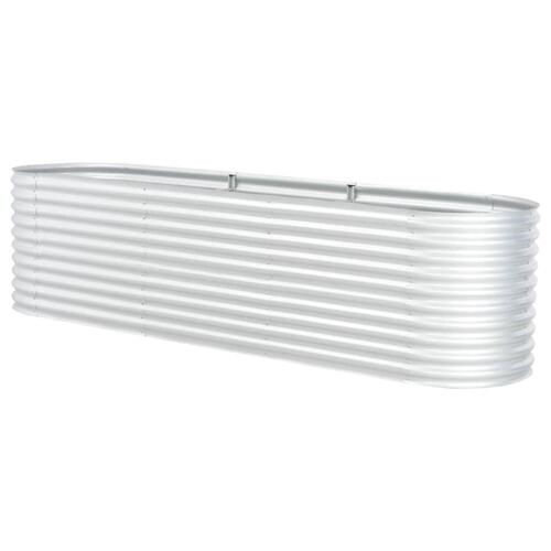 Forhøjet plantekasse 320x80x81 cm galvaniseret stål sølvfarvet