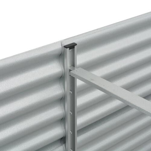 Forhøjet plantekasse 320x80x81 cm galvaniseret stål sølvfarvet