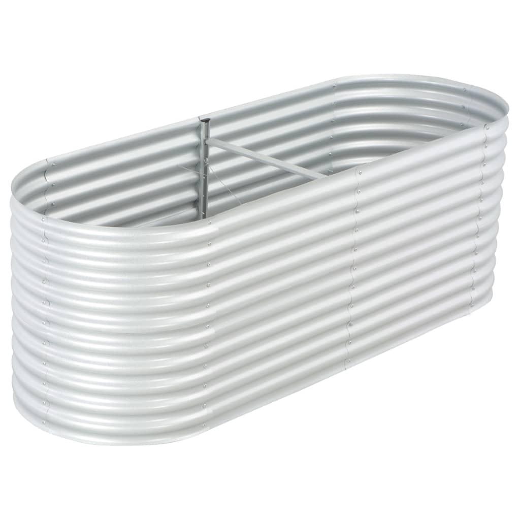 Forhøjet plantekasse 240x80x81 cm galvaniseret stål sølvfarvet