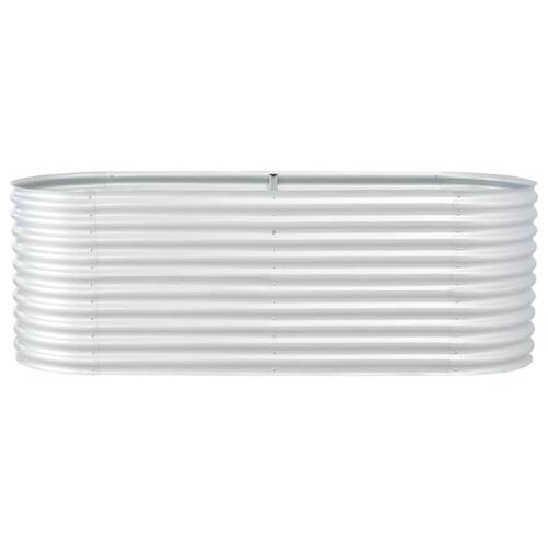 Forhøjet plantekasse 240x80x81 cm galvaniseret stål sølvfarvet