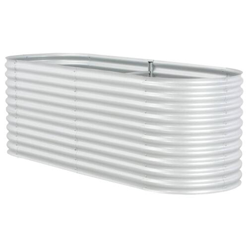 Forhøjet plantekasse 240x80x81 cm galvaniseret stål sølvfarvet