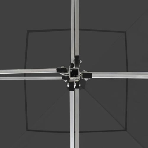 Foldbart festtelt aluminium 3 x 3 m antracitgrå