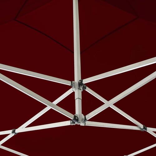 Foldbart festtelt aluminium 3 x 3 m vinrød
